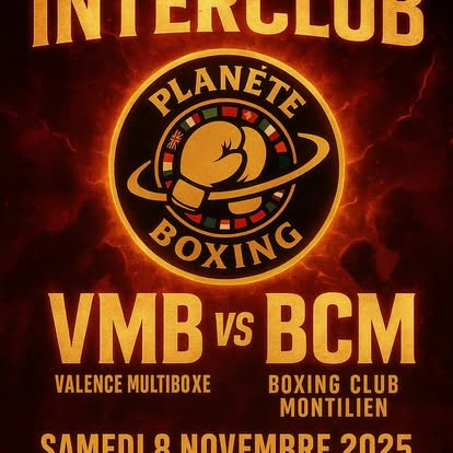 Affiche de l'interclub Valence Multiboxe contre Boxing Club Montilien